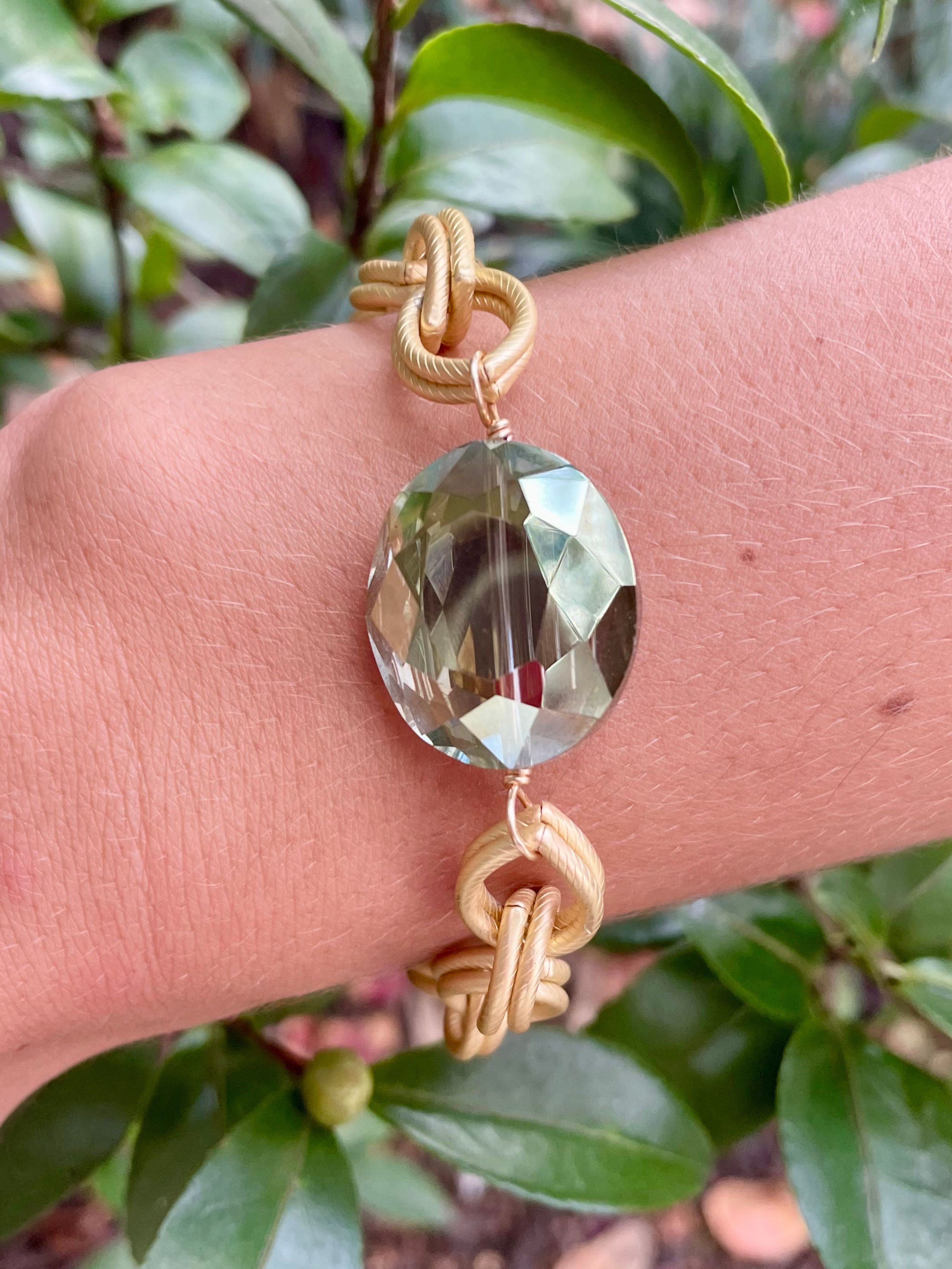 Tula Bracelet with Green Glass