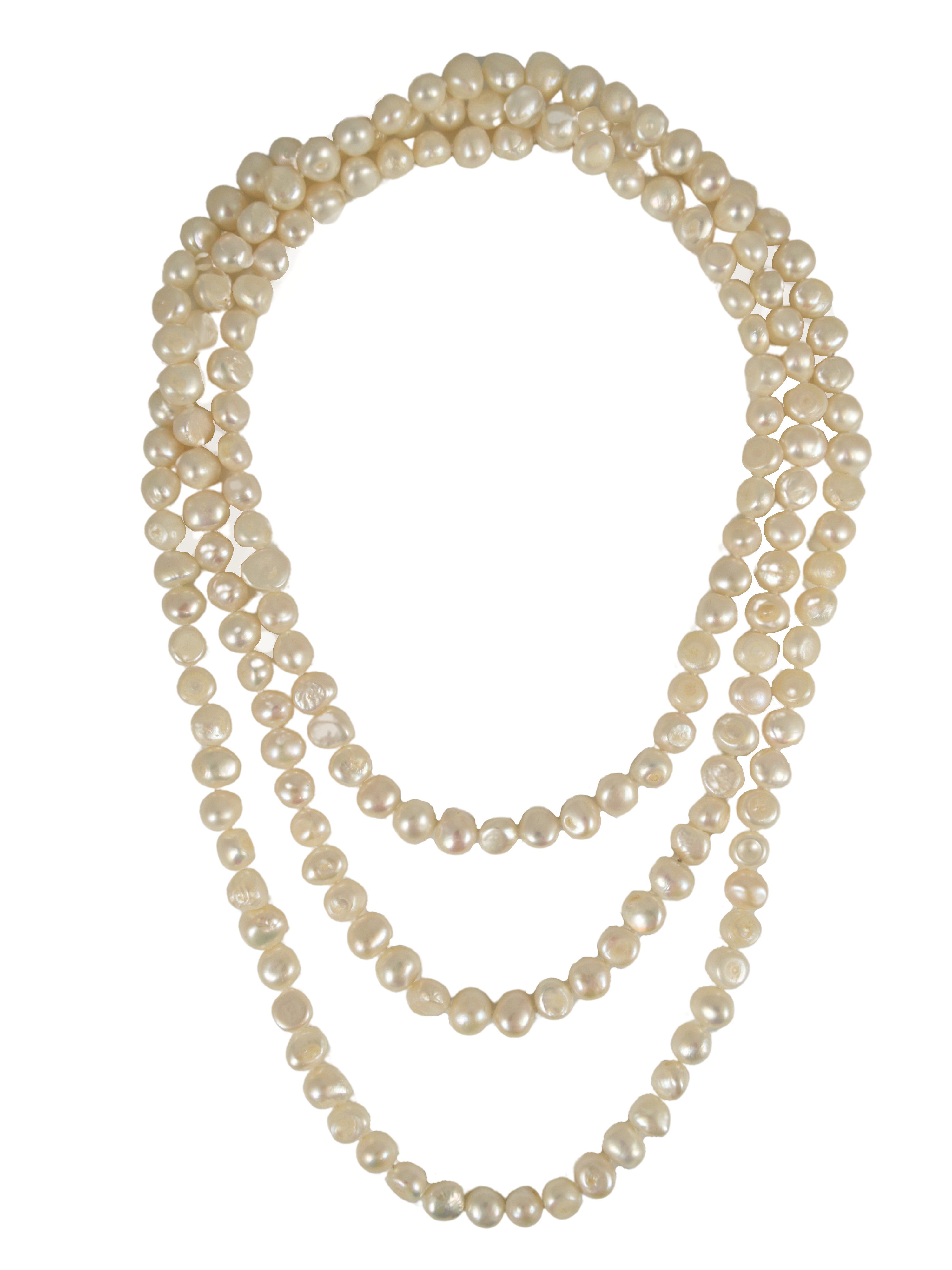 Whitley Wrap Necklace in White Pearl