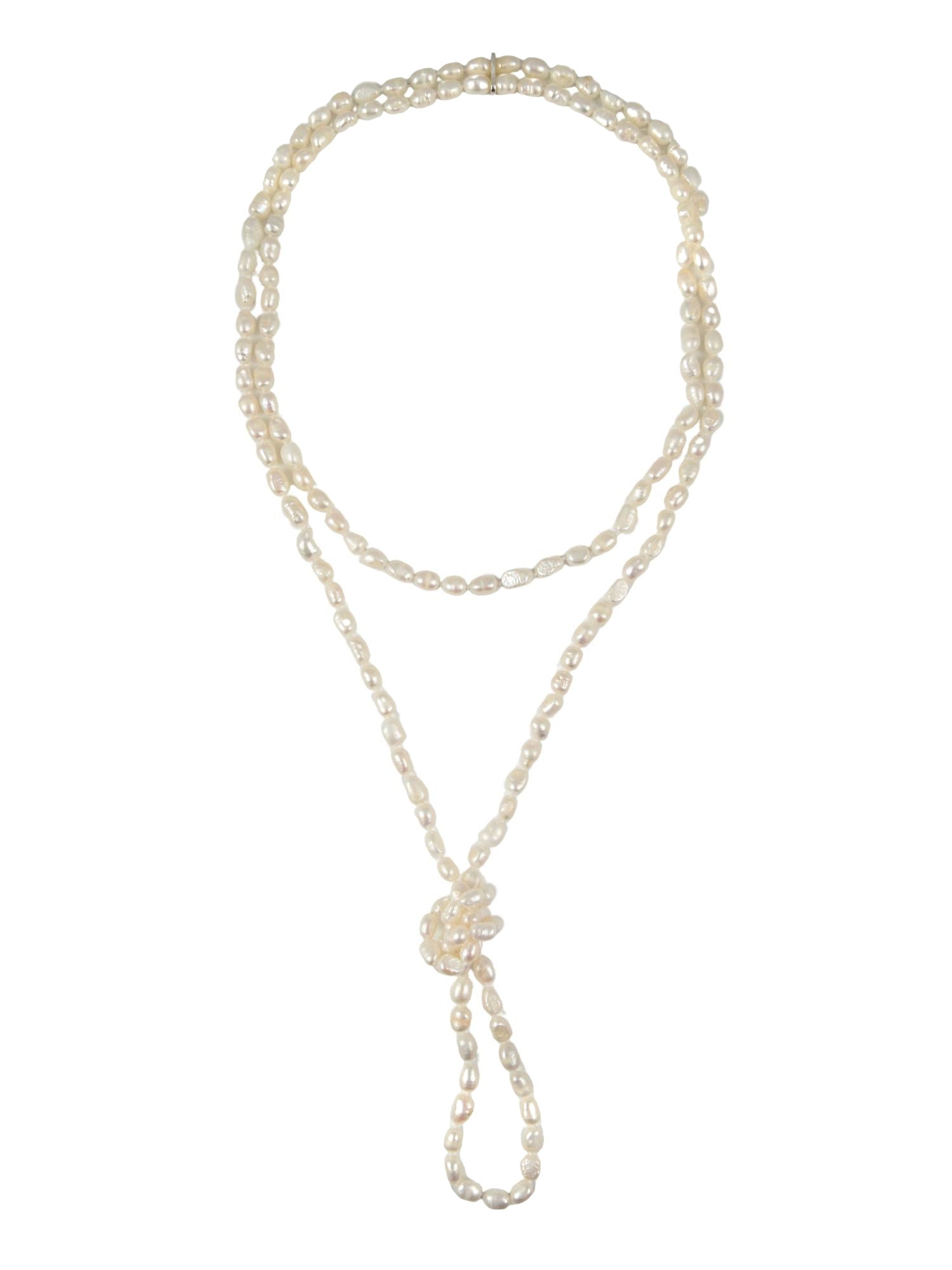 Whitley Wrap Necklace in White Pearl