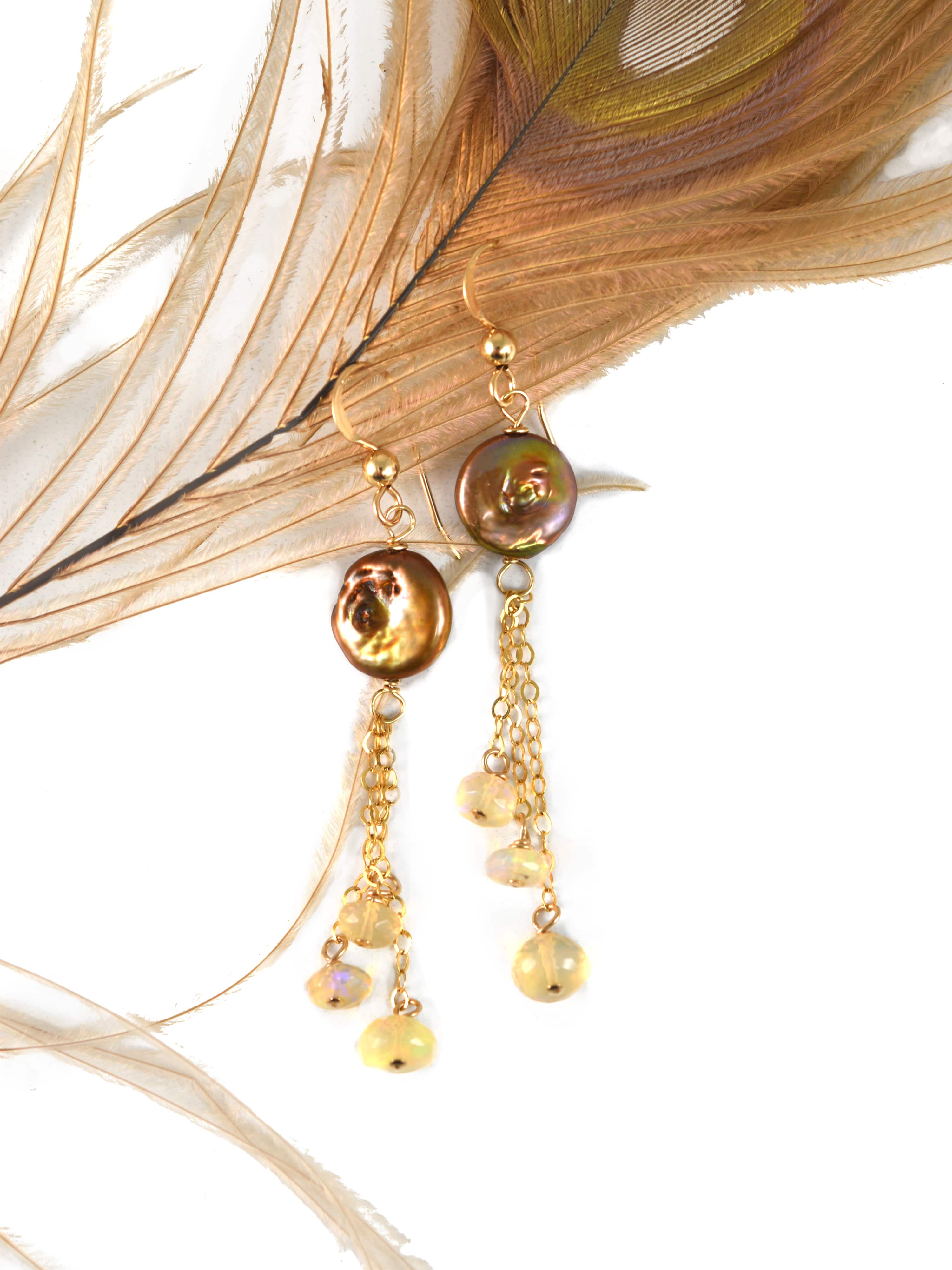 Willow White Opal Earrings