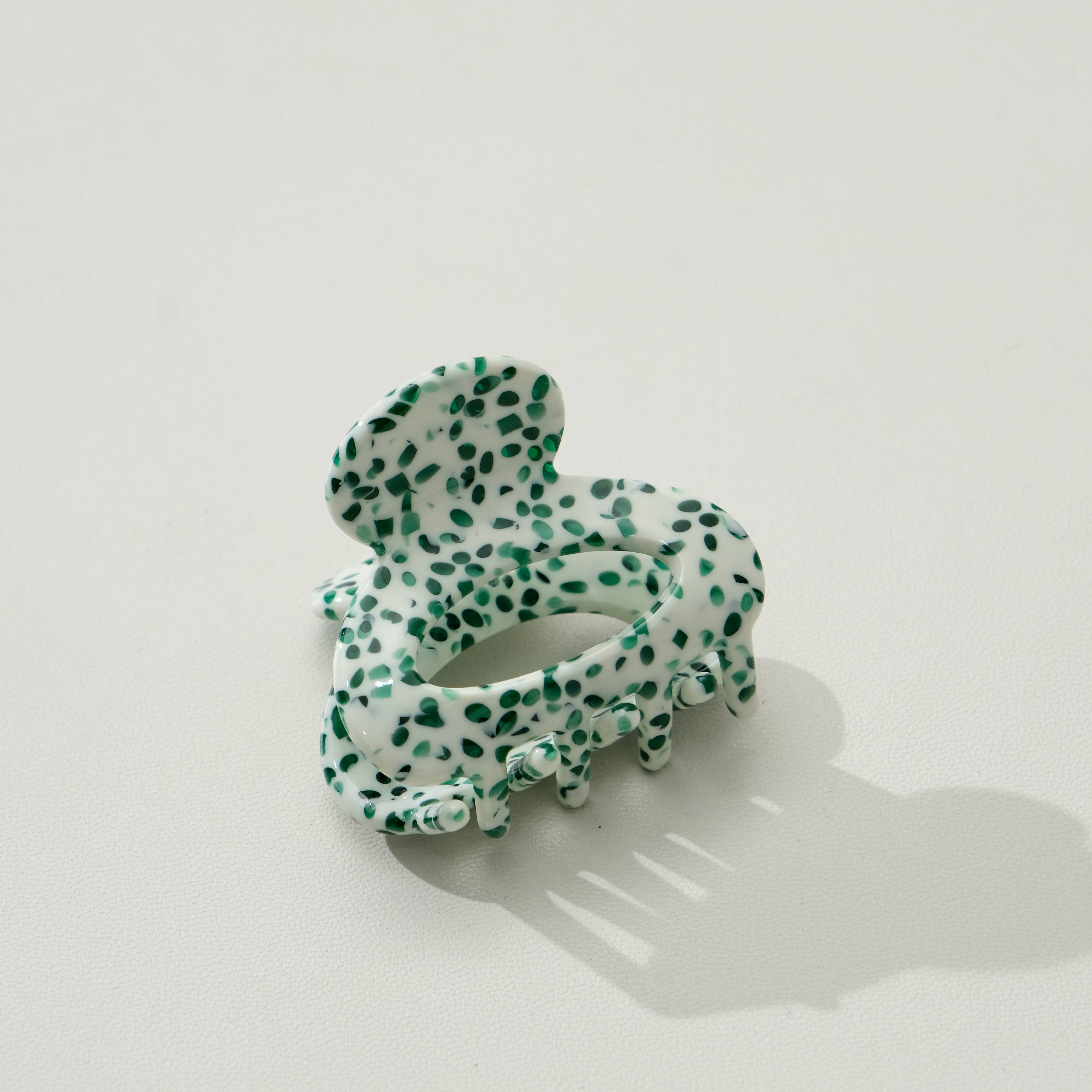Green Speckled Mini Claw Clips