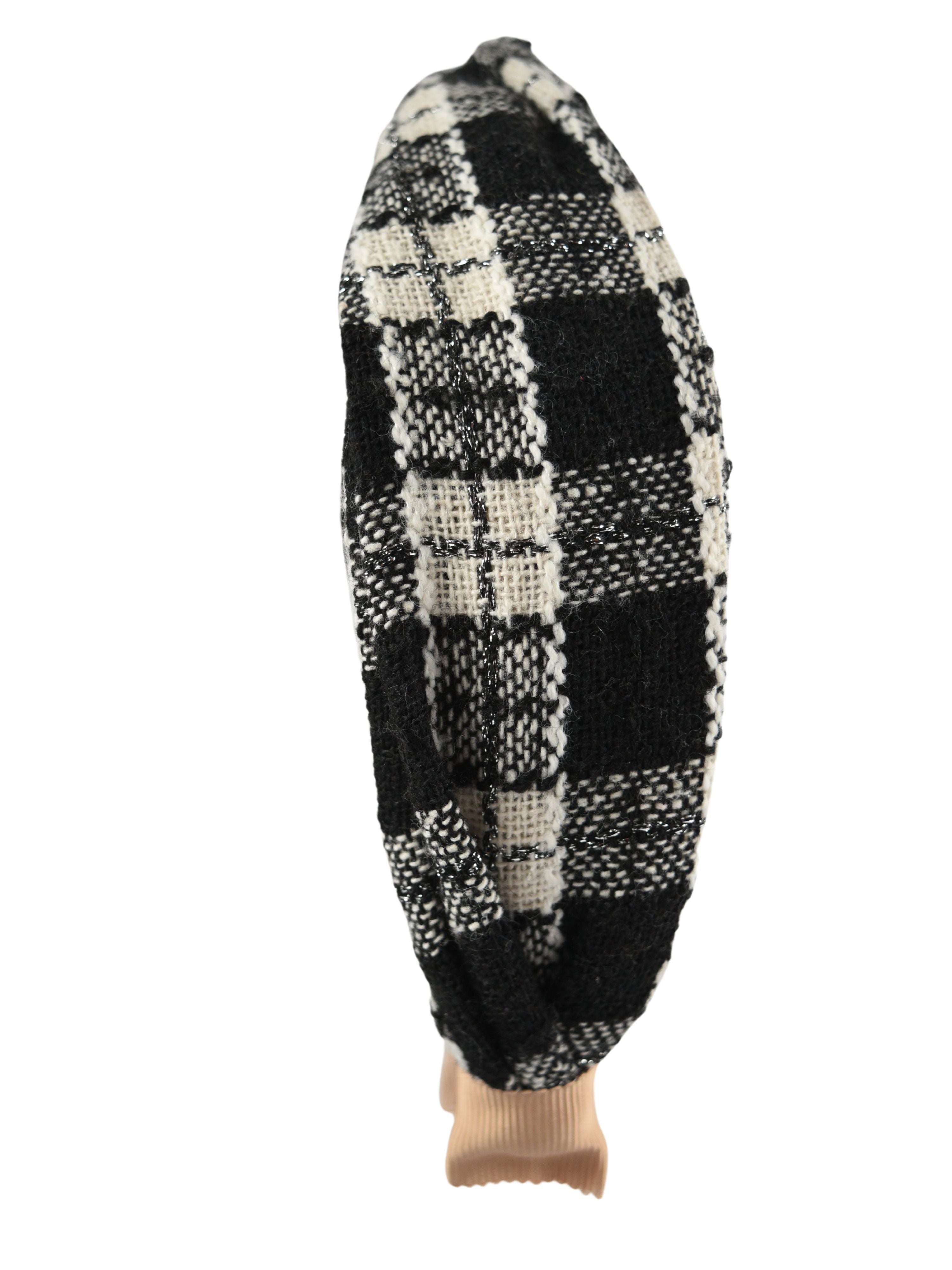 Plaid Headband in black