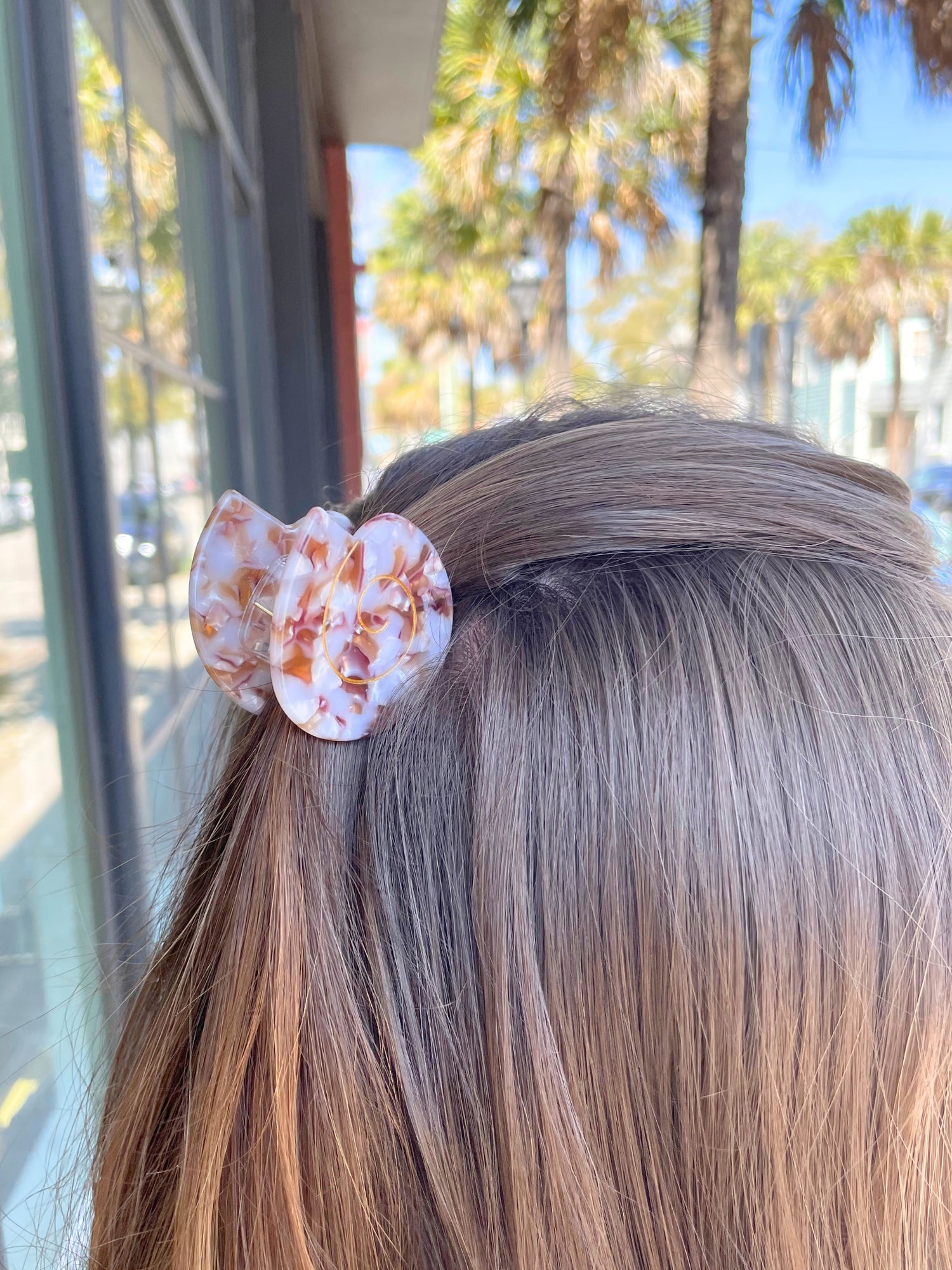 Swirl Mini Claw Clip in Brown