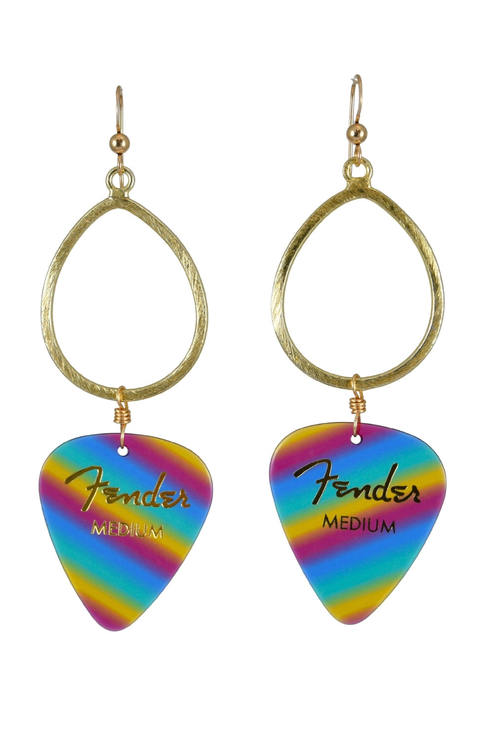 Guitar Pick Earrings in Rainbow