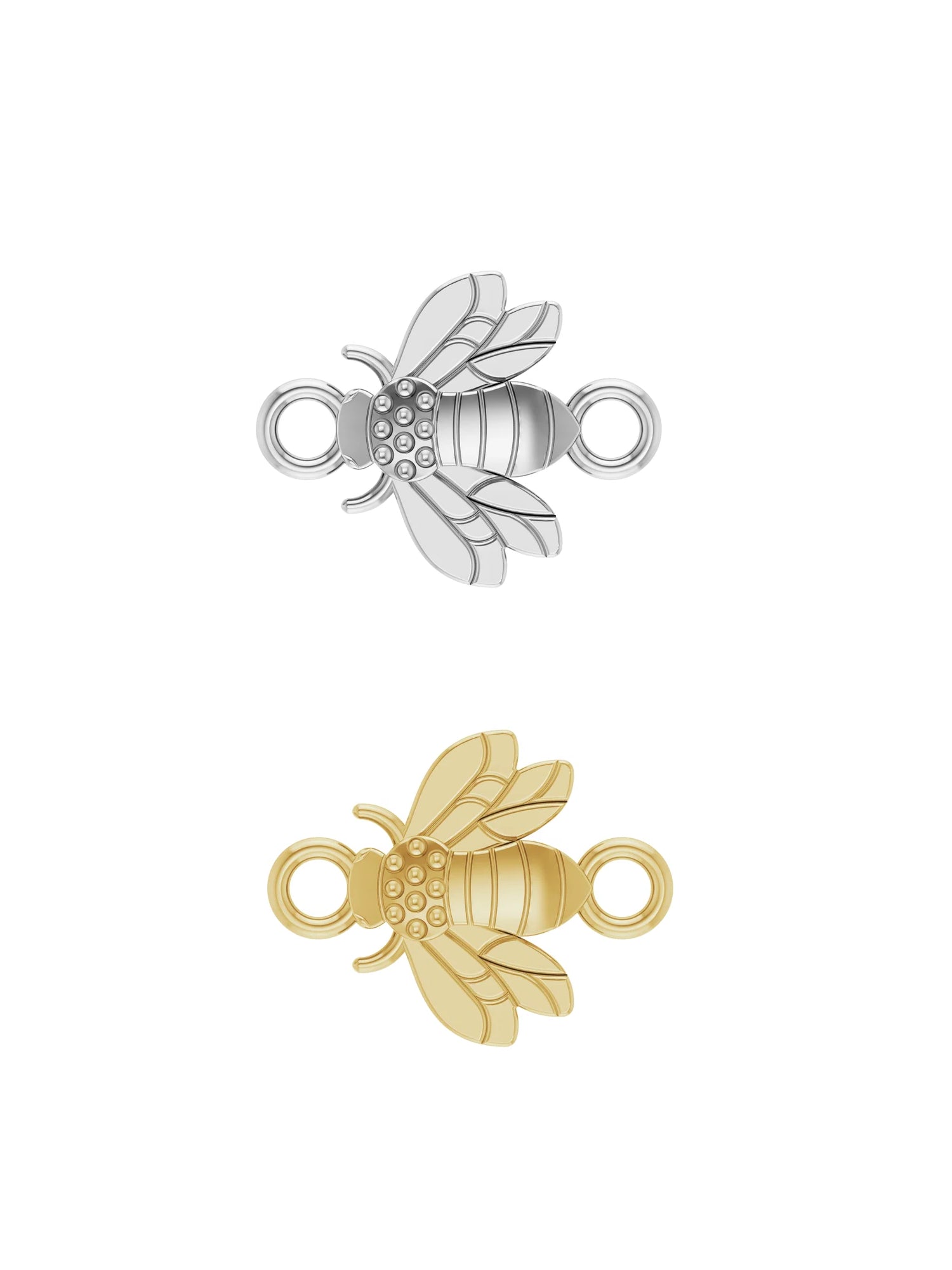 Honey bee charm in 14 kt gold and sterling silver for Permanent Jewelry