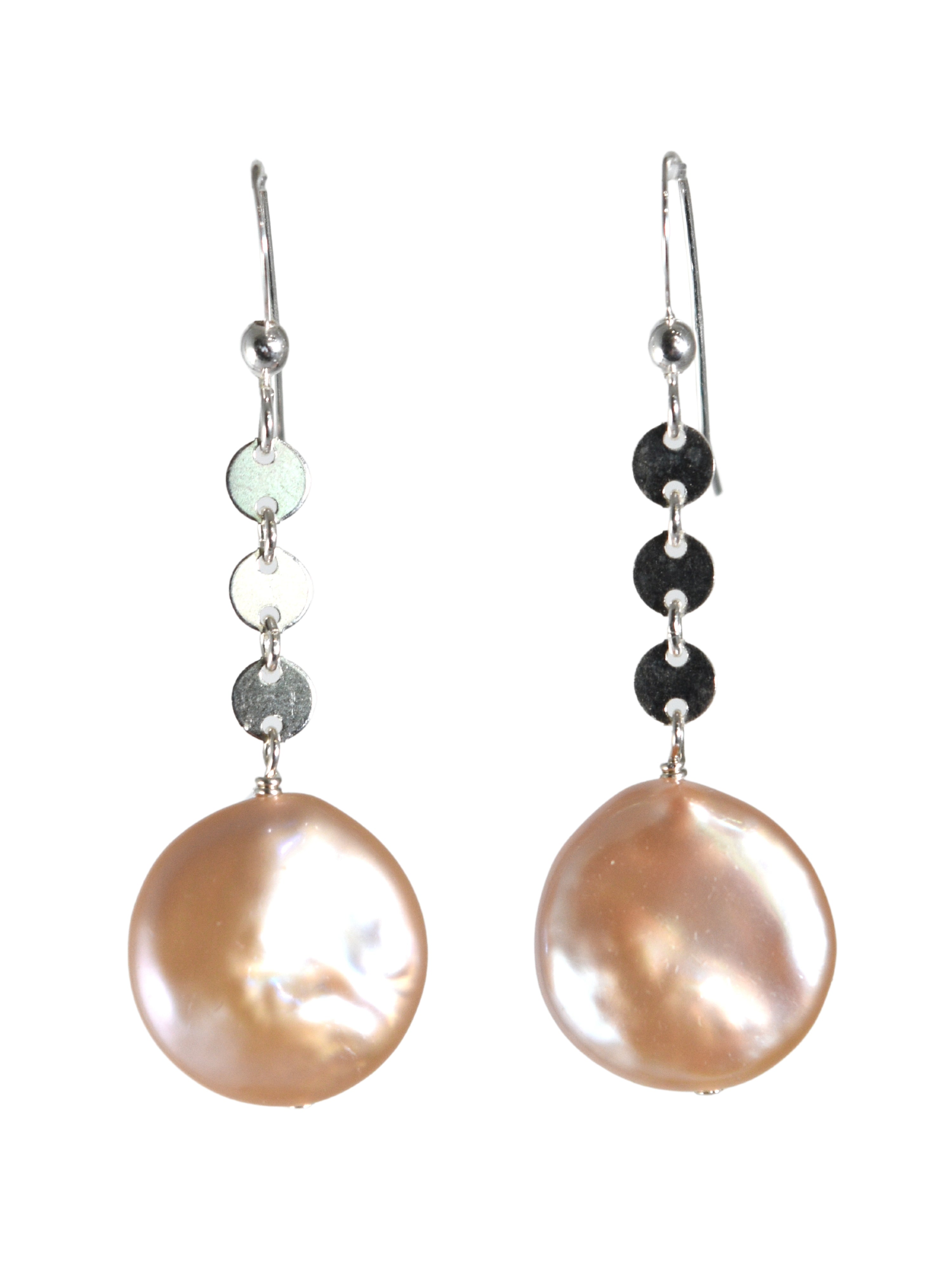 Iris Earrings in Pink Coin Pearl