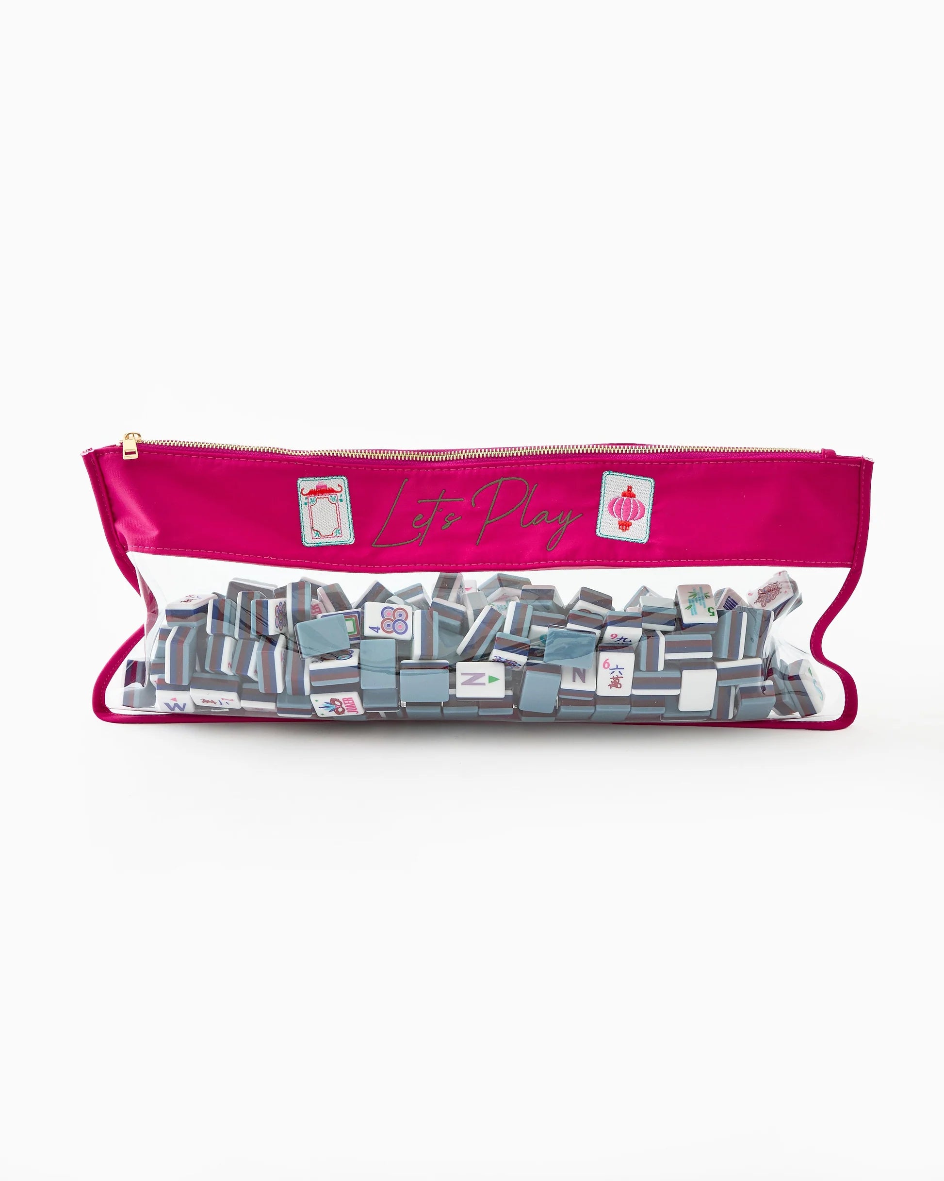 Magenta Stitched Mahjong Bag