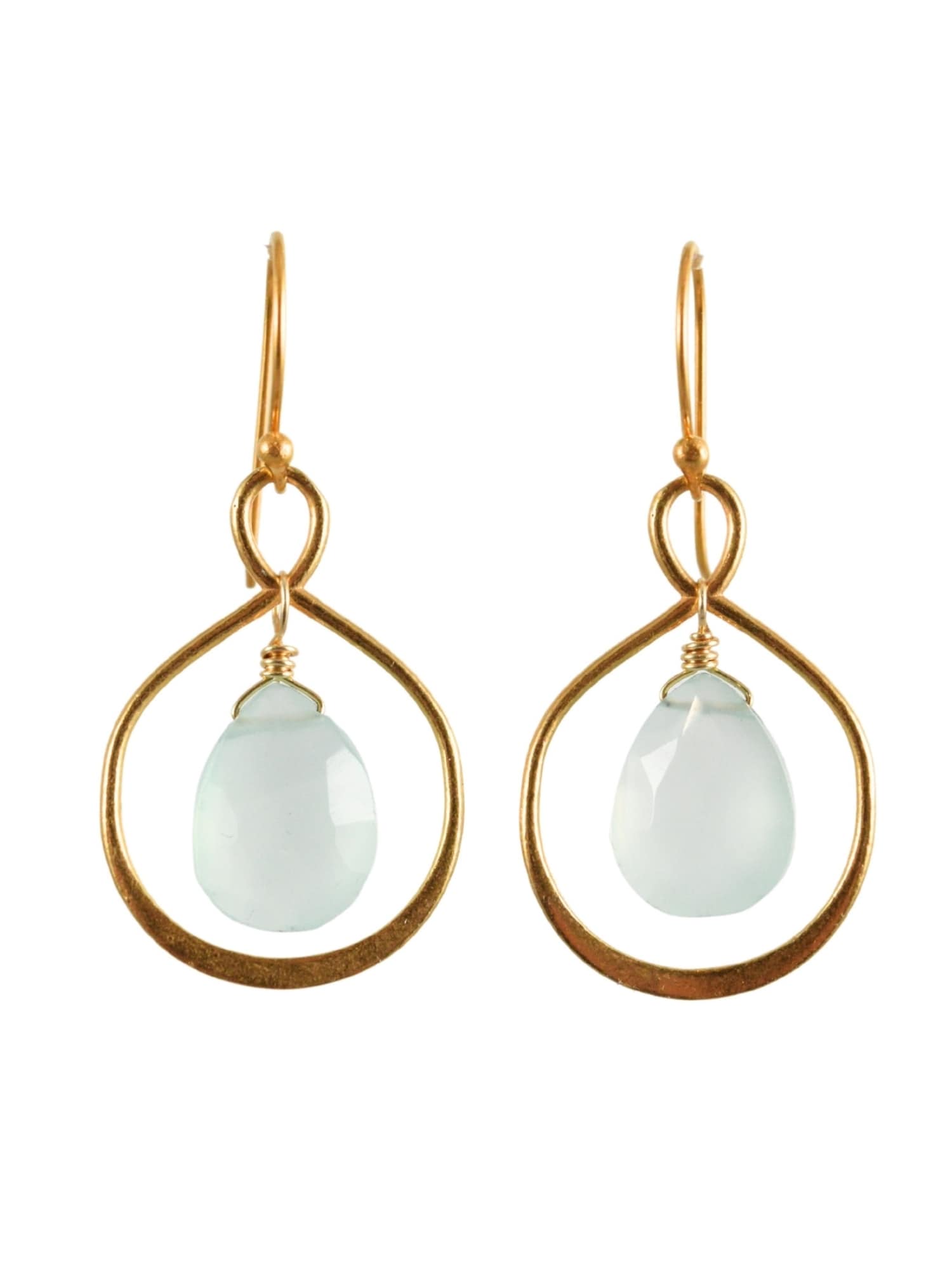 Neptune Earrings in Blue Chalcedony