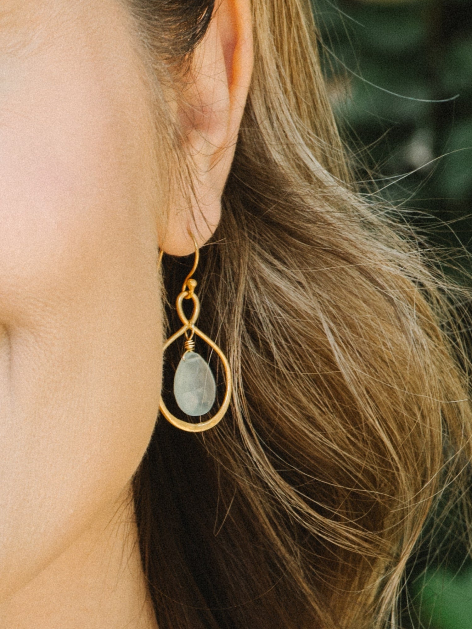 Neptune Earrings in Blue Chalcedony