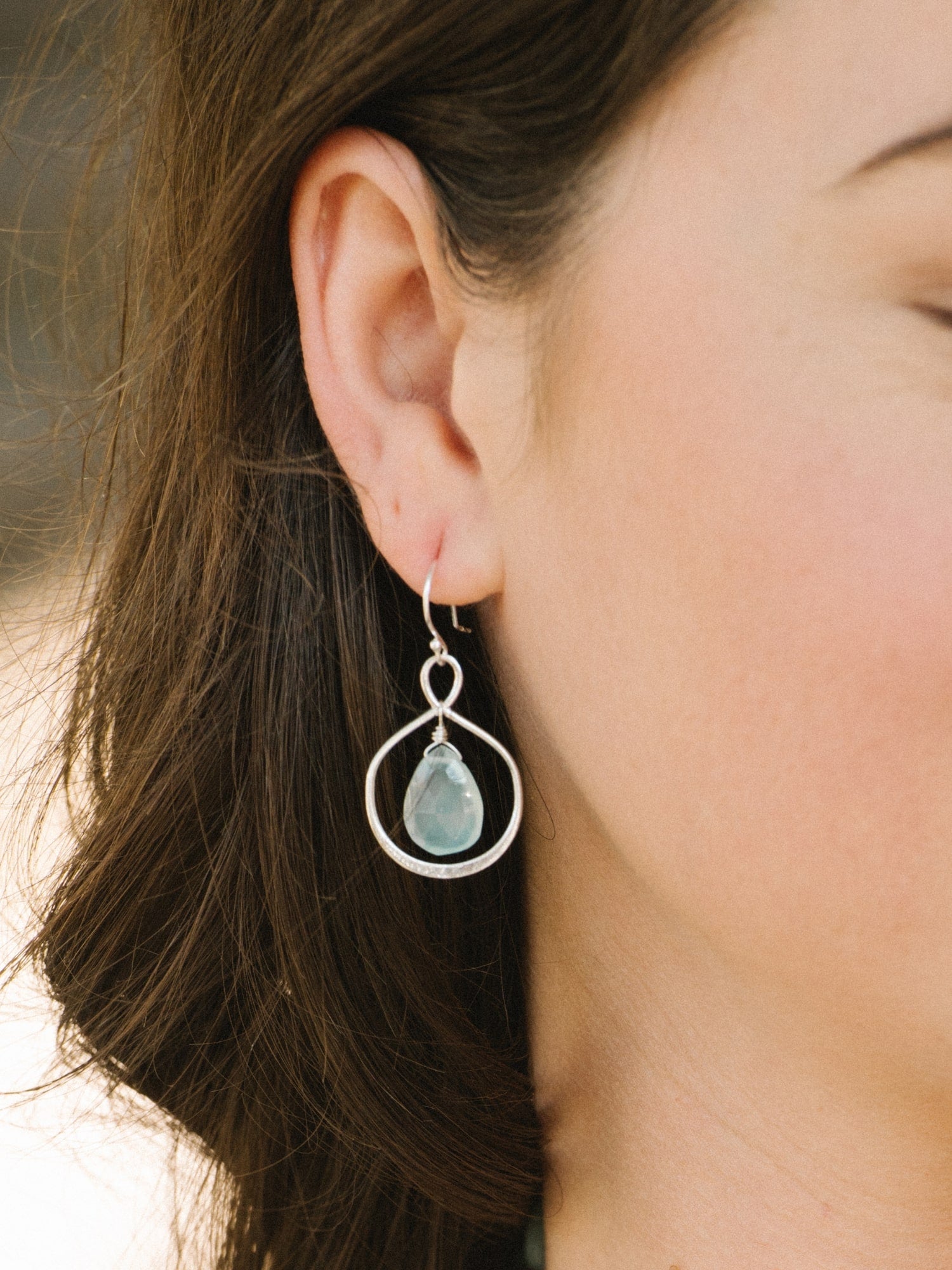 Neptune Earrings in Blue Chalcedony