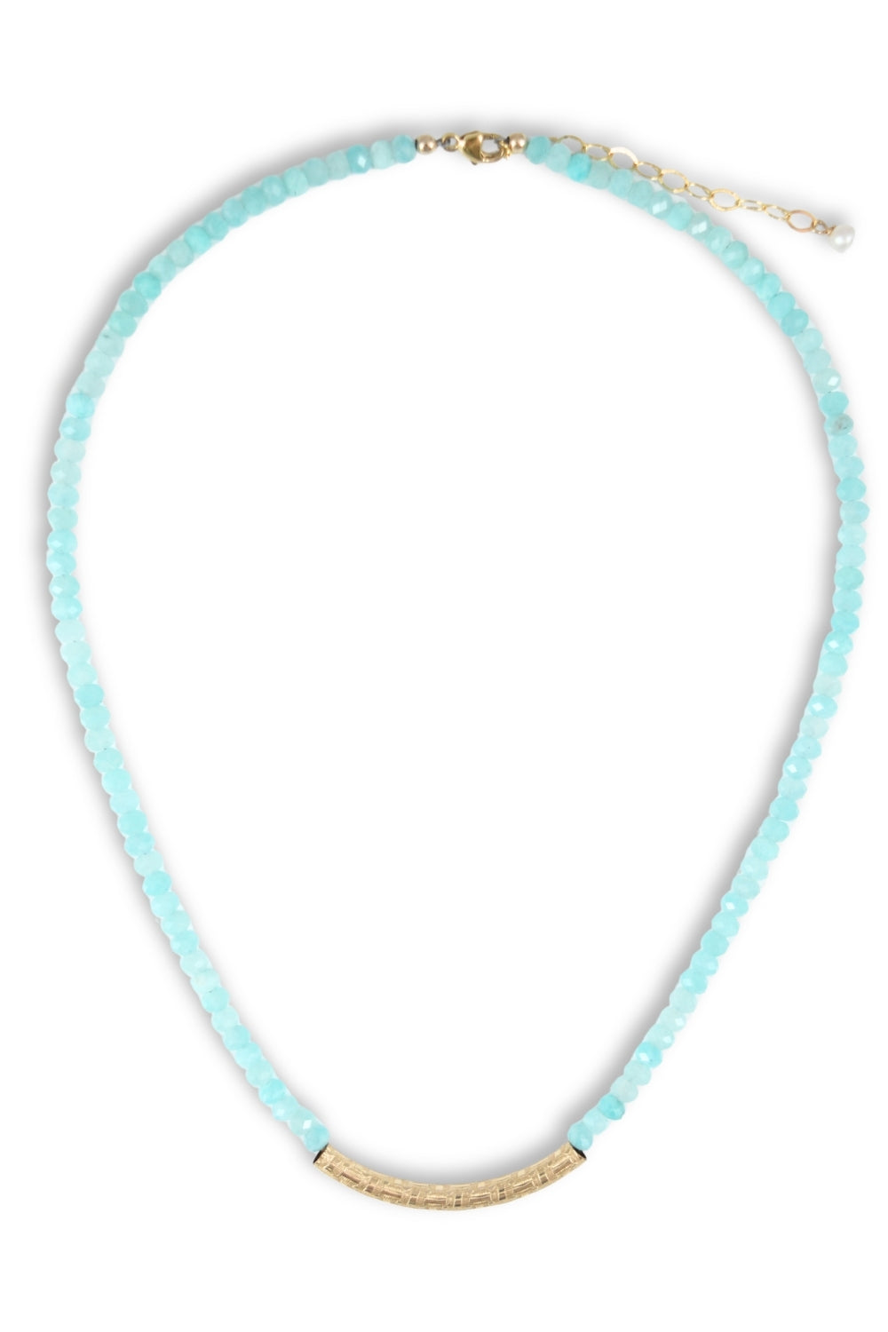 Blue Chalcedony Bar Necklace