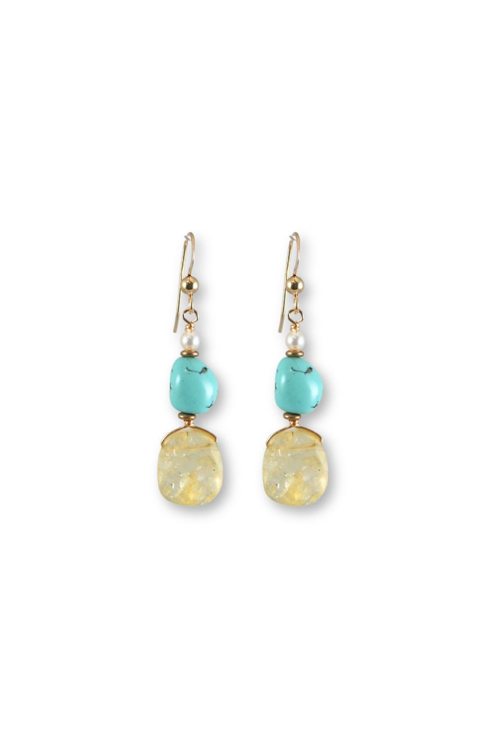 Turquoise and Citrine Earrings