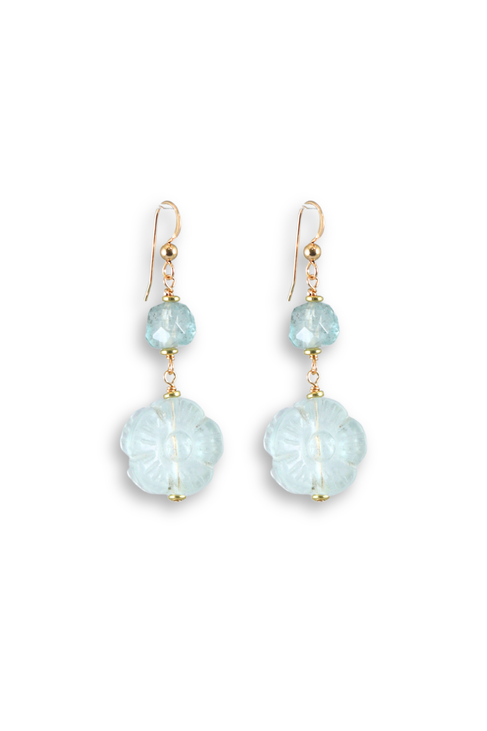 Aquamarine Flower Earrings