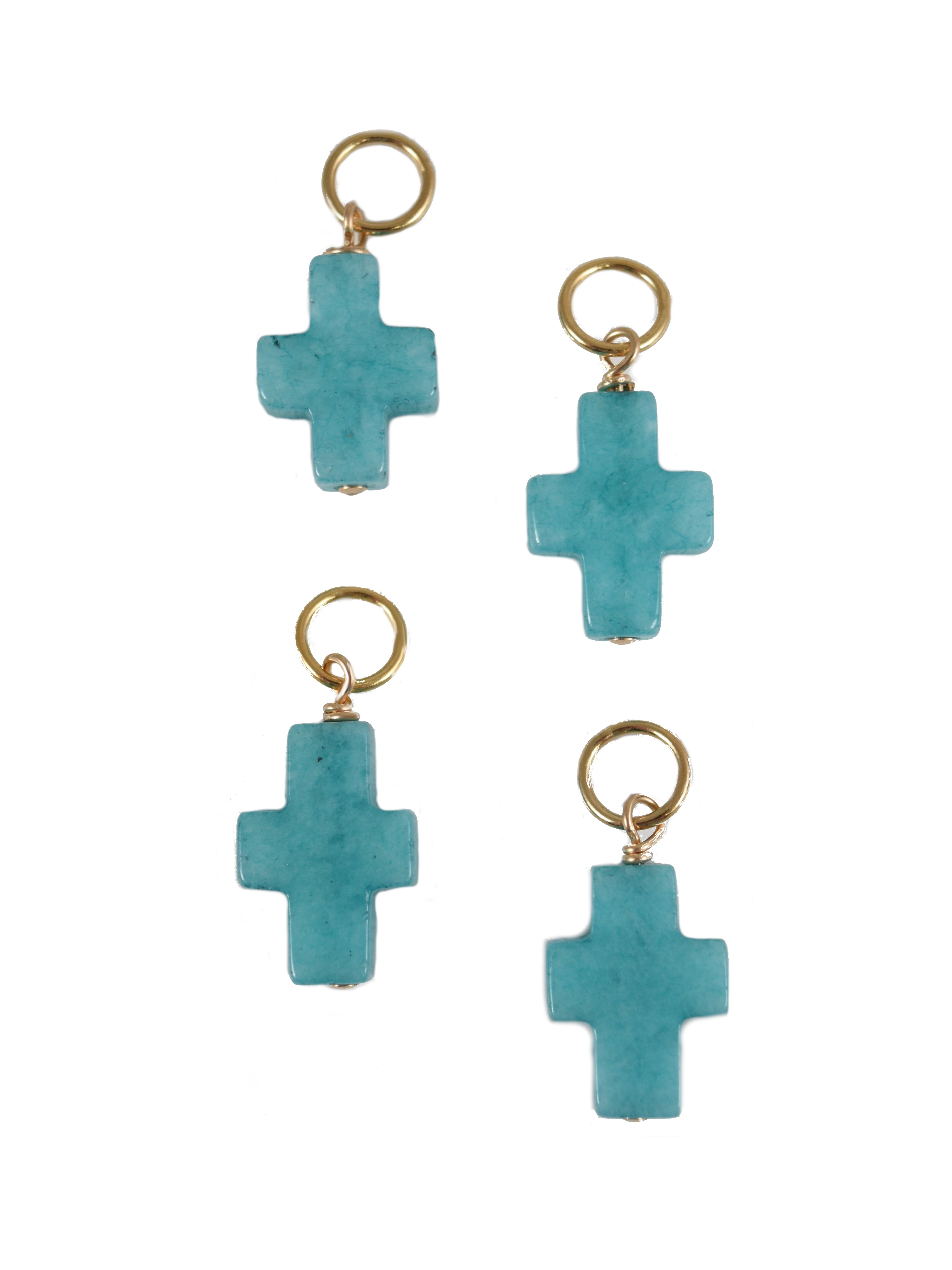 Small Turquoise Cross Charm