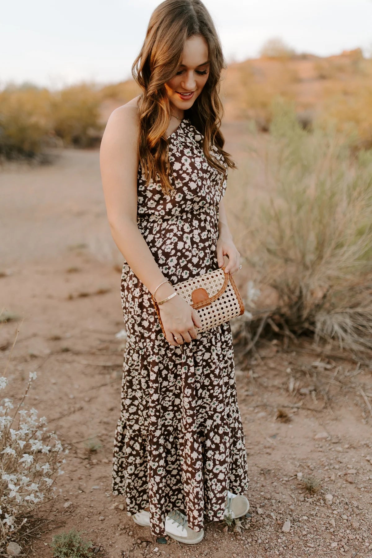 Ainsley Cane Crossbody & Clutch in Tan