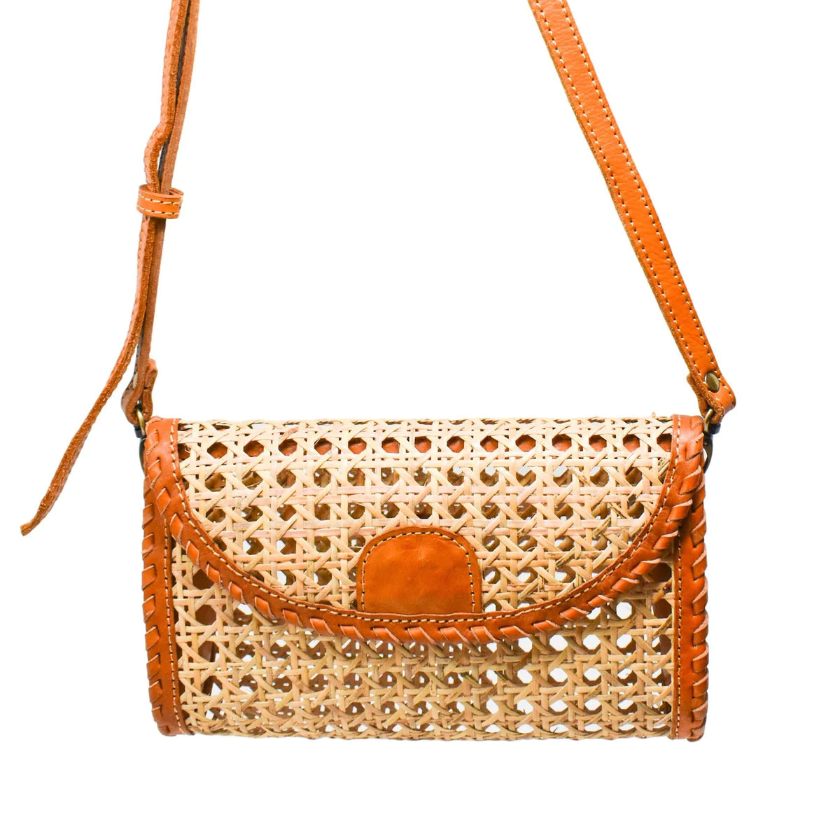 Ainsley Cane Crossbody & Clutch in Tan