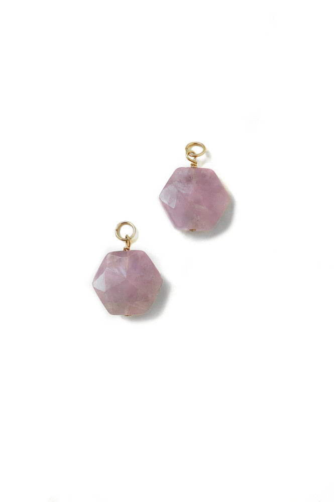 Amethyst Hexagon Charm