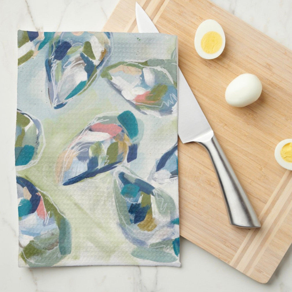 Colorful Oyster Tea Towel Kim Hovell