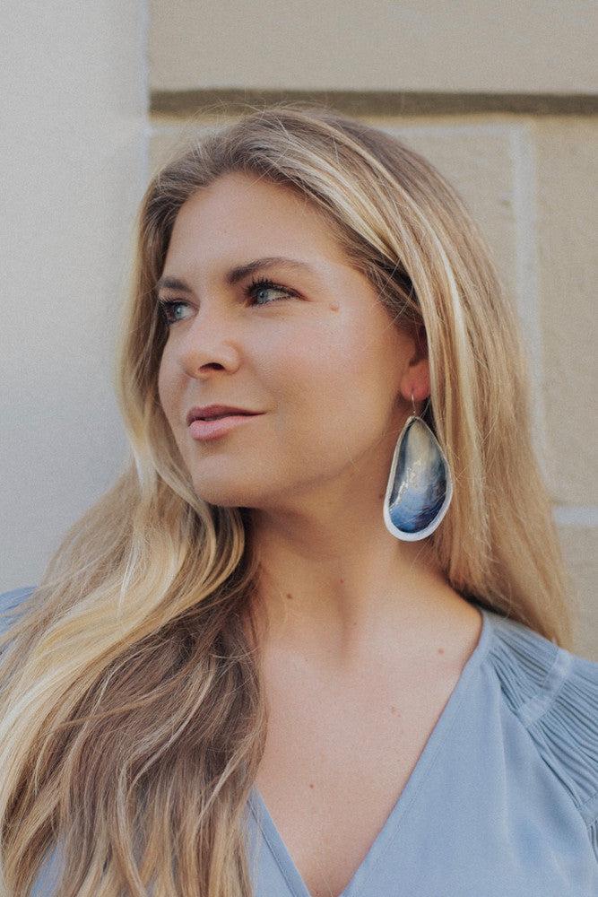 Mussel Earrings in Sterling Silver
