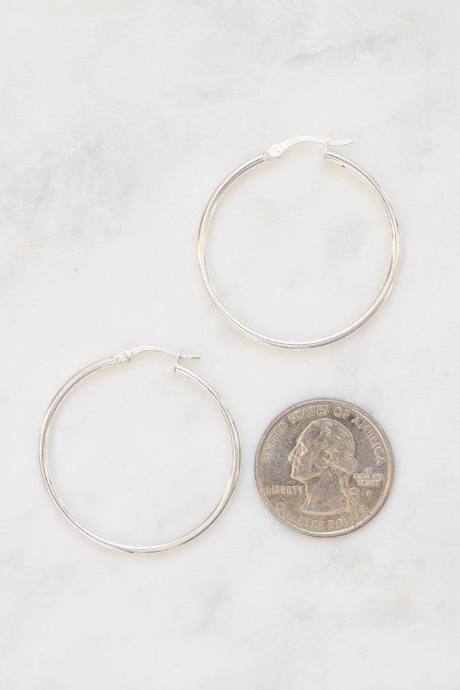 Large Sterling Silver Hoops