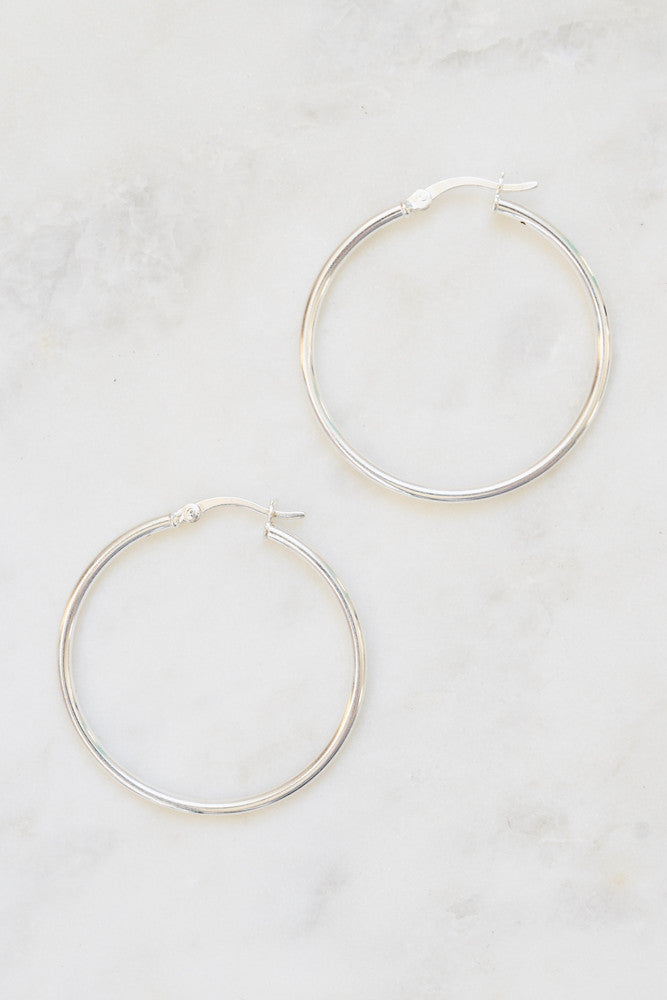 Large Sterling Silver Hoops