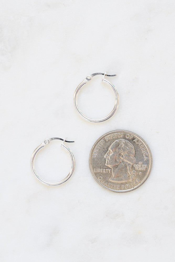 Medium Sterling Silver Hoops