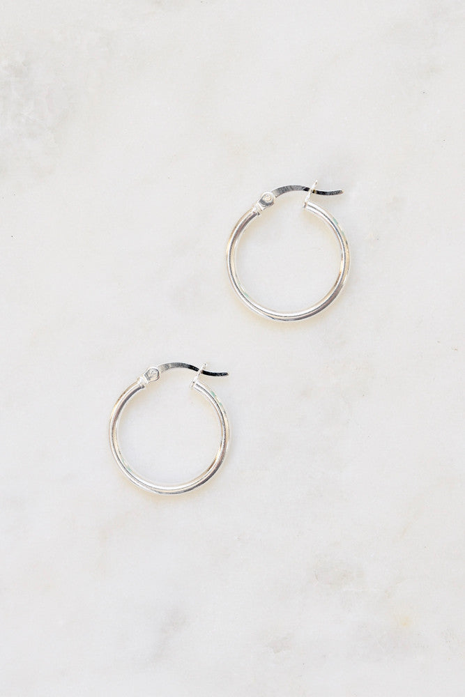 Medium Sterling Silver Hoops