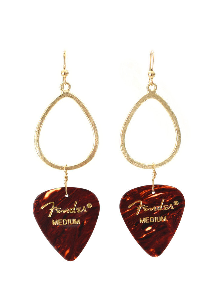 Guitar Pick Earrings in Tortoiseshell