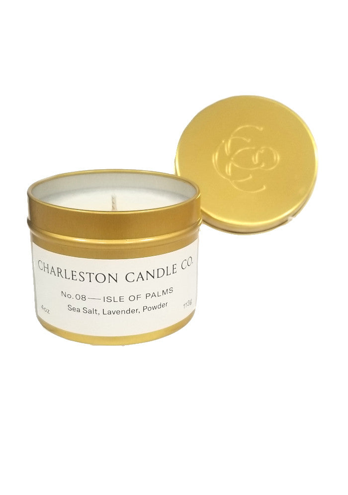 Isle of Palms Gold Tin Candle