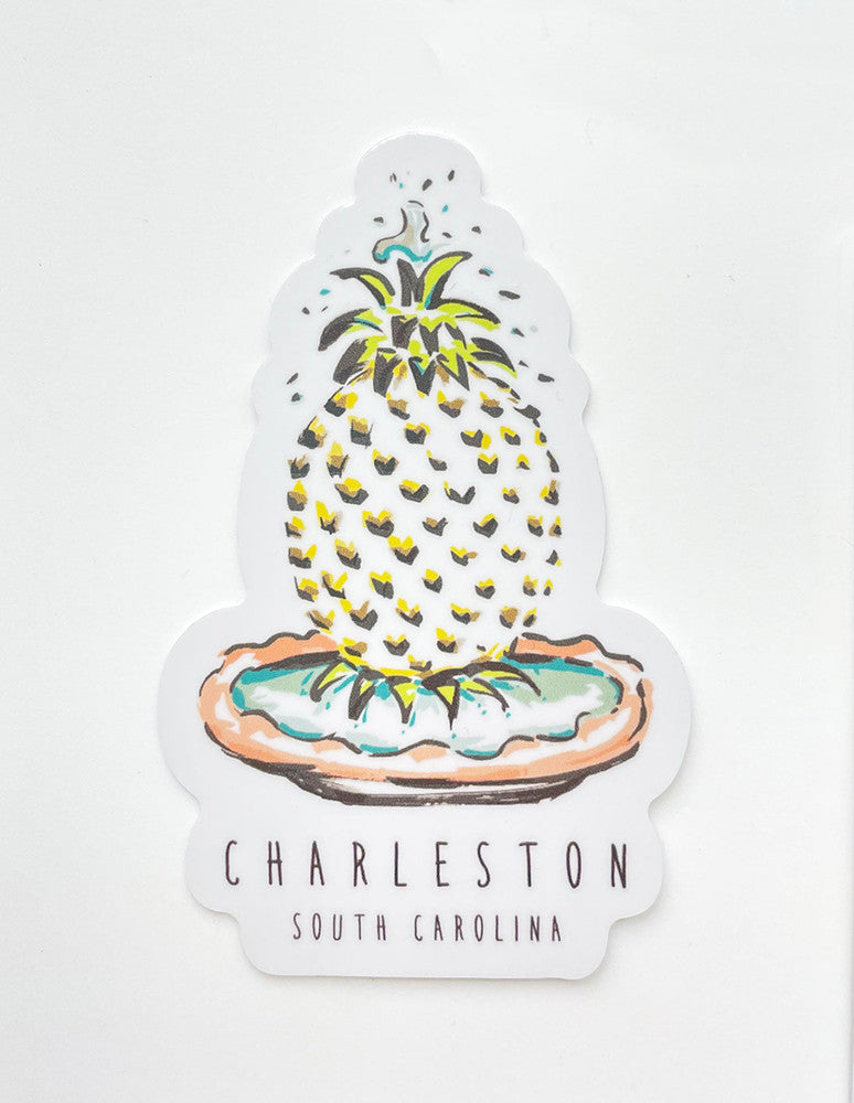 Pineapple Fountain Sticker of Charleston, SC