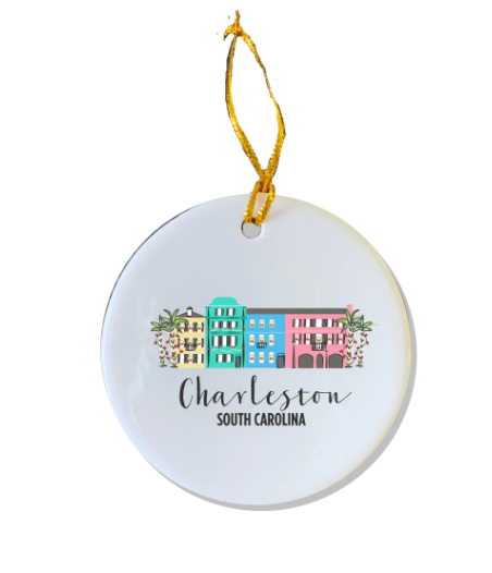 Rainbow Row Ornament