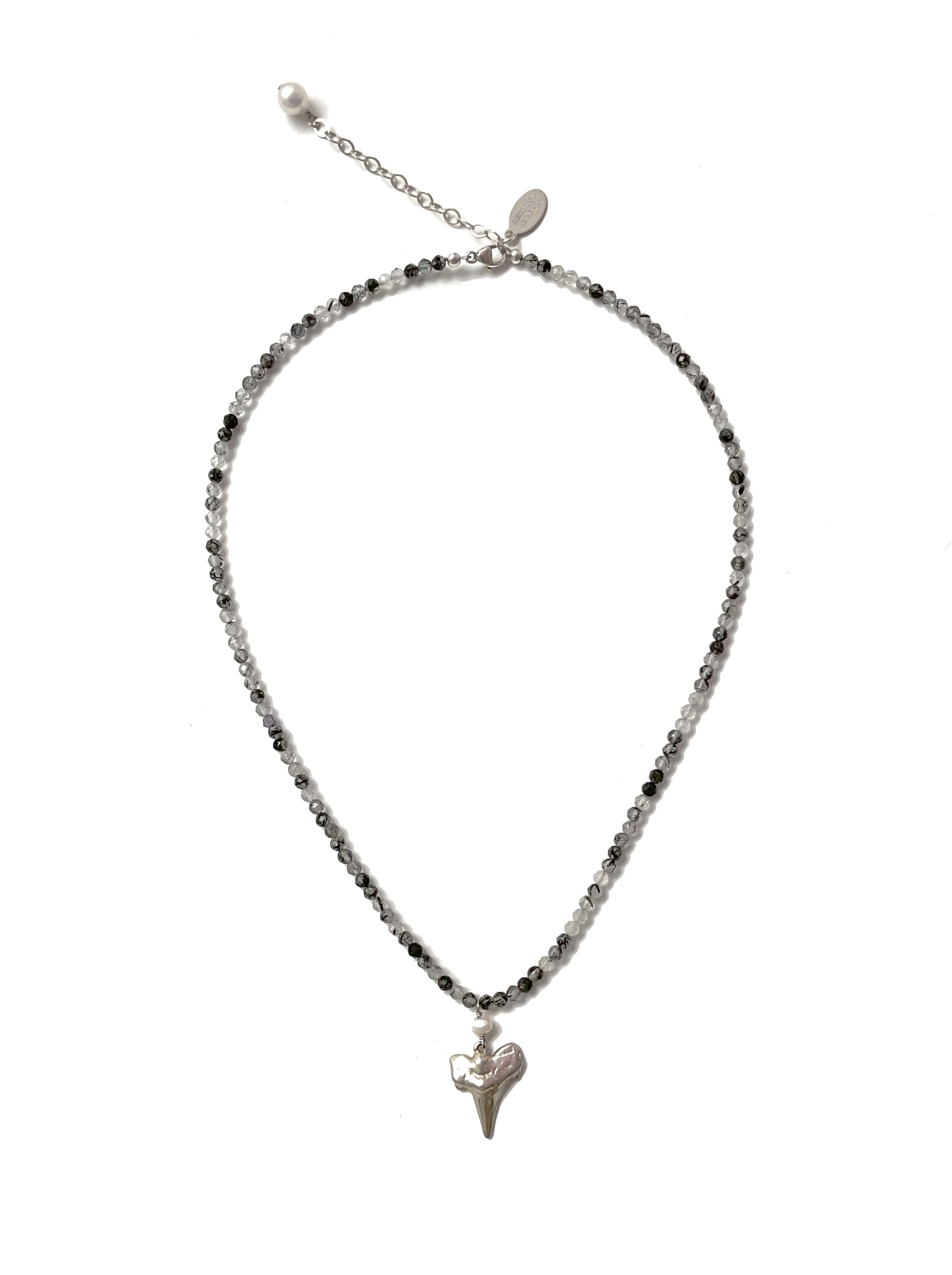 Sharktooth Necklace in Rutilated Quartz