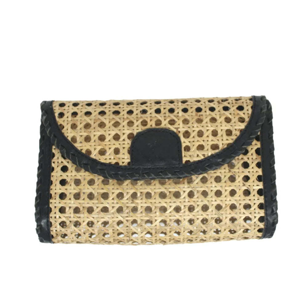 Ainsley Cane Crossbody & Clutch in Black