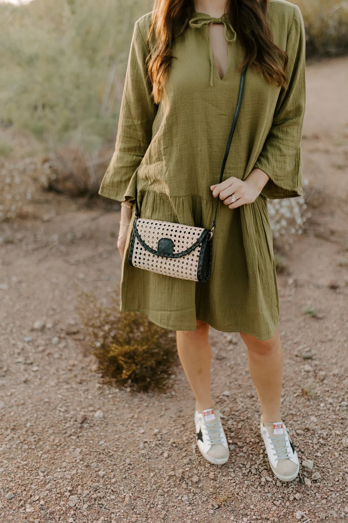 Ainsley Cane Crossbody & Clutch in Black