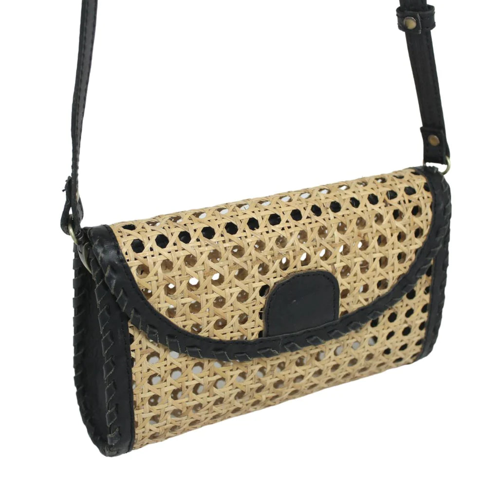 Ainsley Cane Crossbody & Clutch in Black