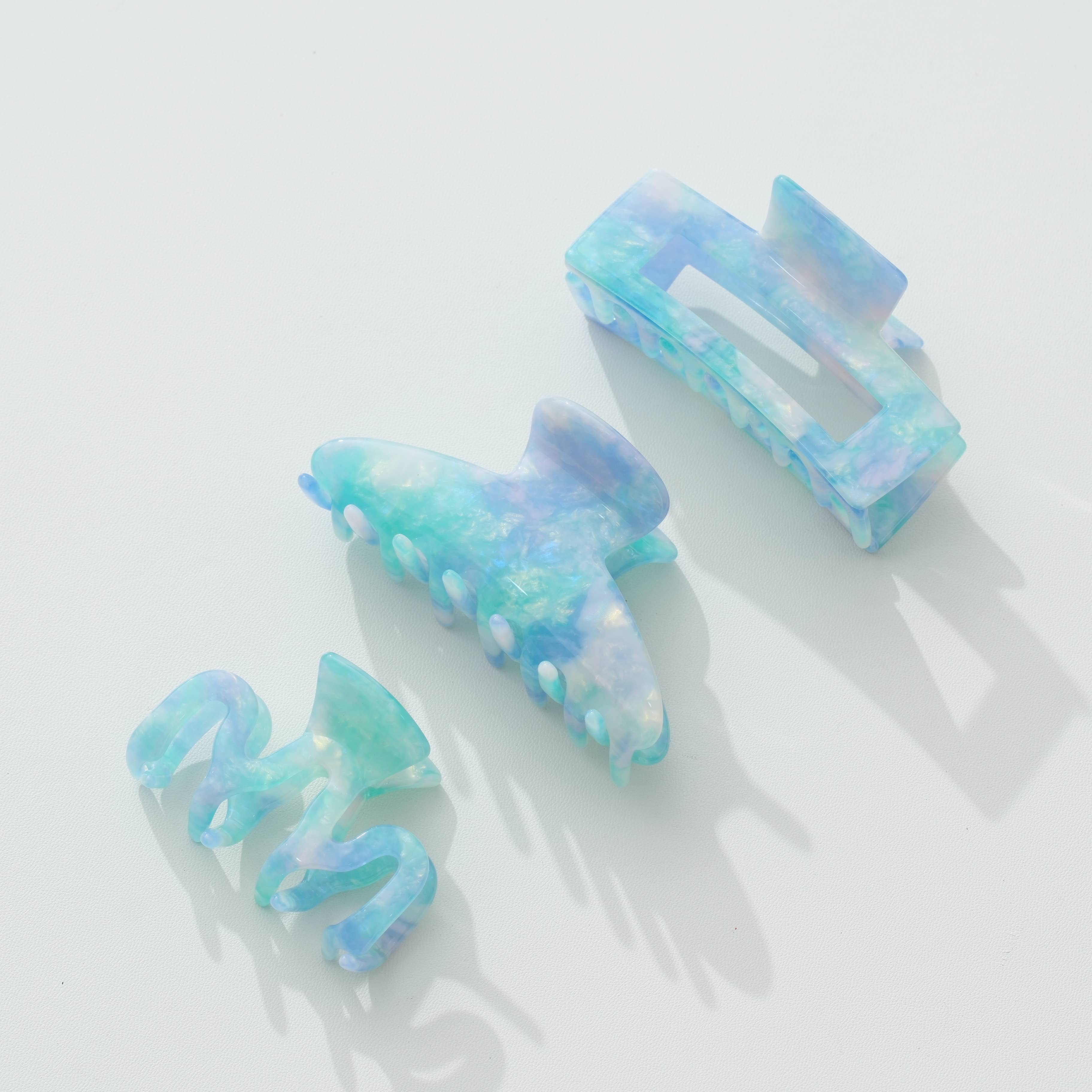Seafoam Blue Claw Clips