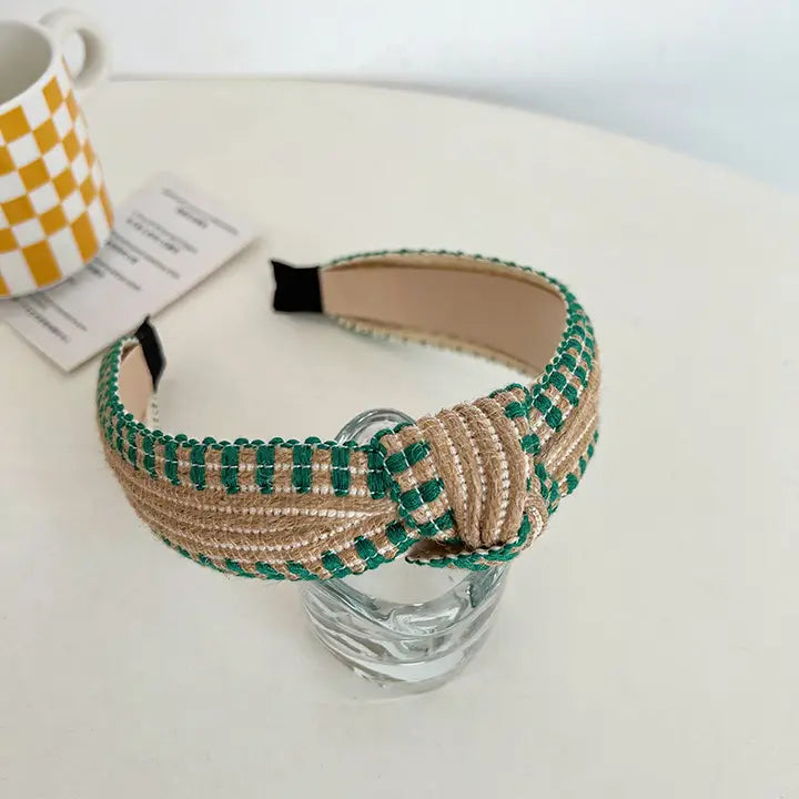 Green Rattan Knot Headband