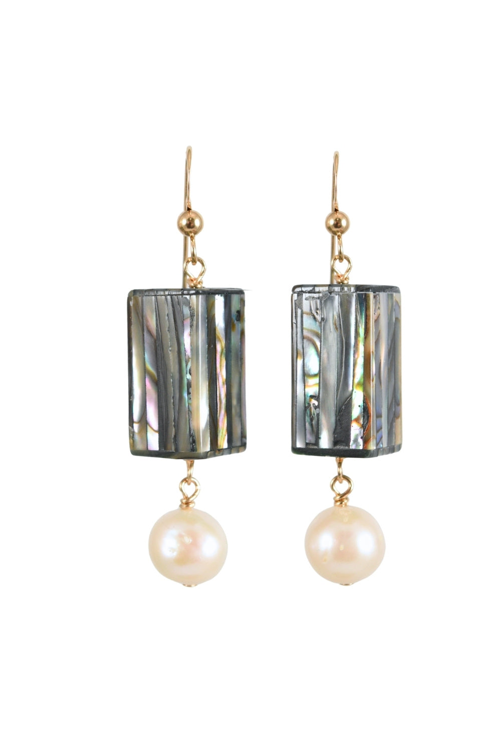 Abalone Cube Earrings