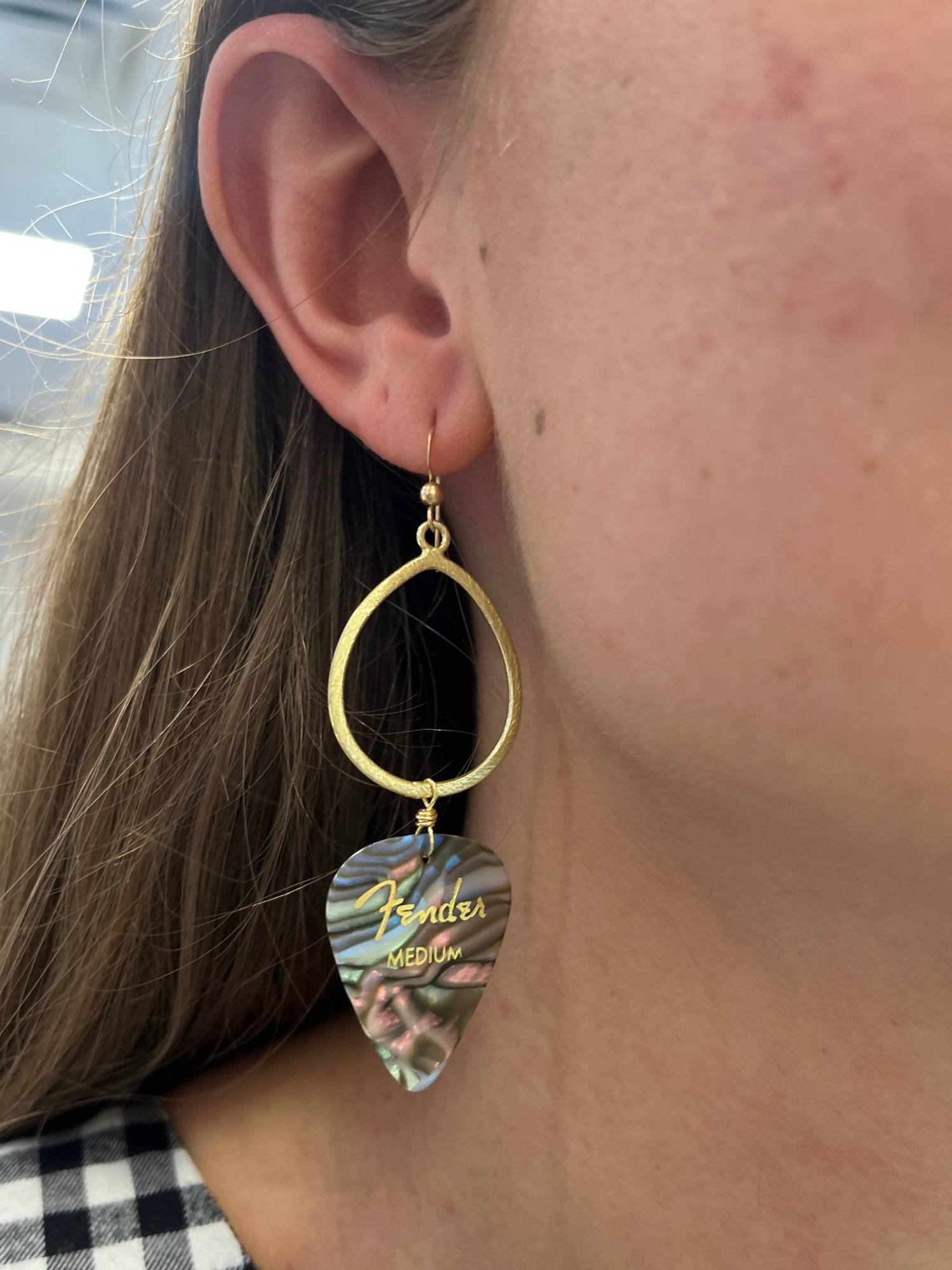 Abalone Guitar Pick Earring