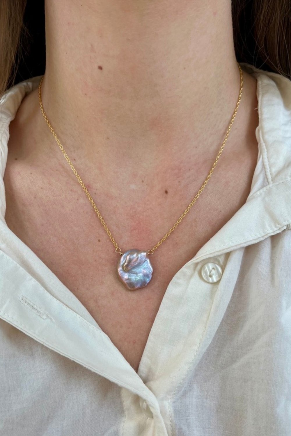 Adelaide Pearl Necklace in Pink