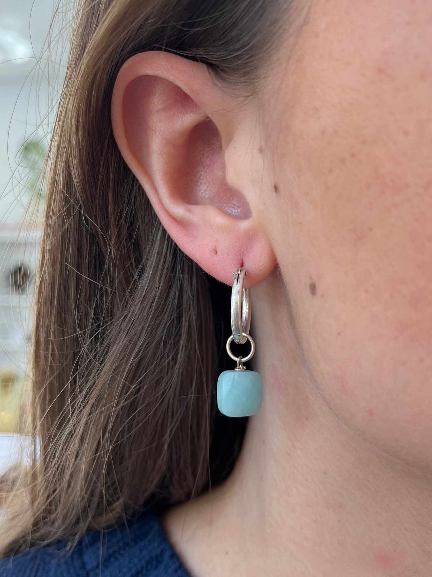 Amazonite Square Charm