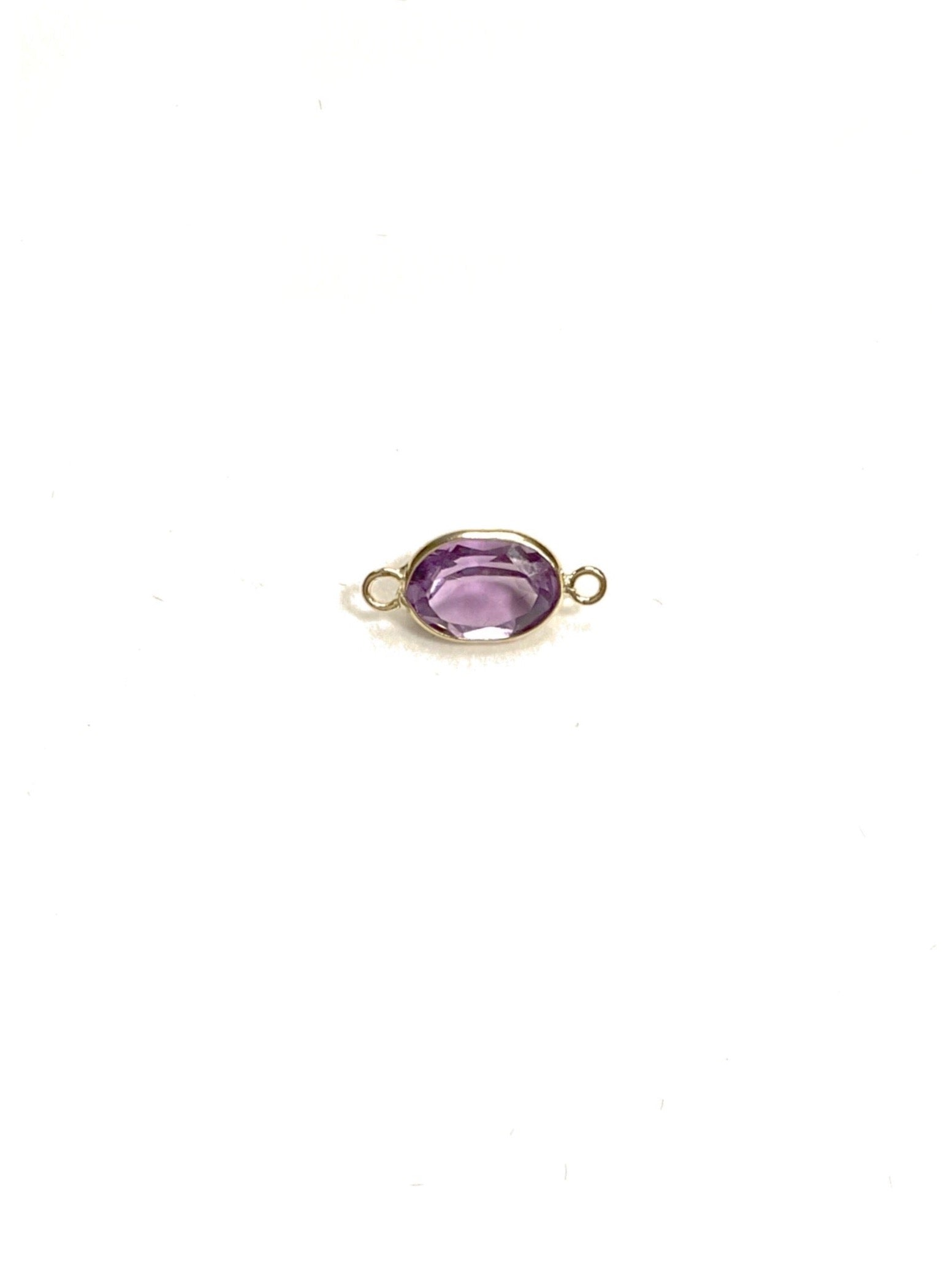 Oval Gemstone Charm in 14kt Gold