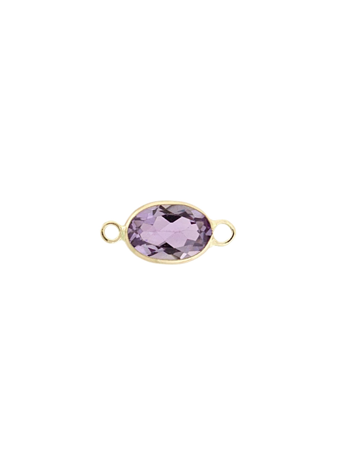 Oval Gemstone Charm in 14kt Gold