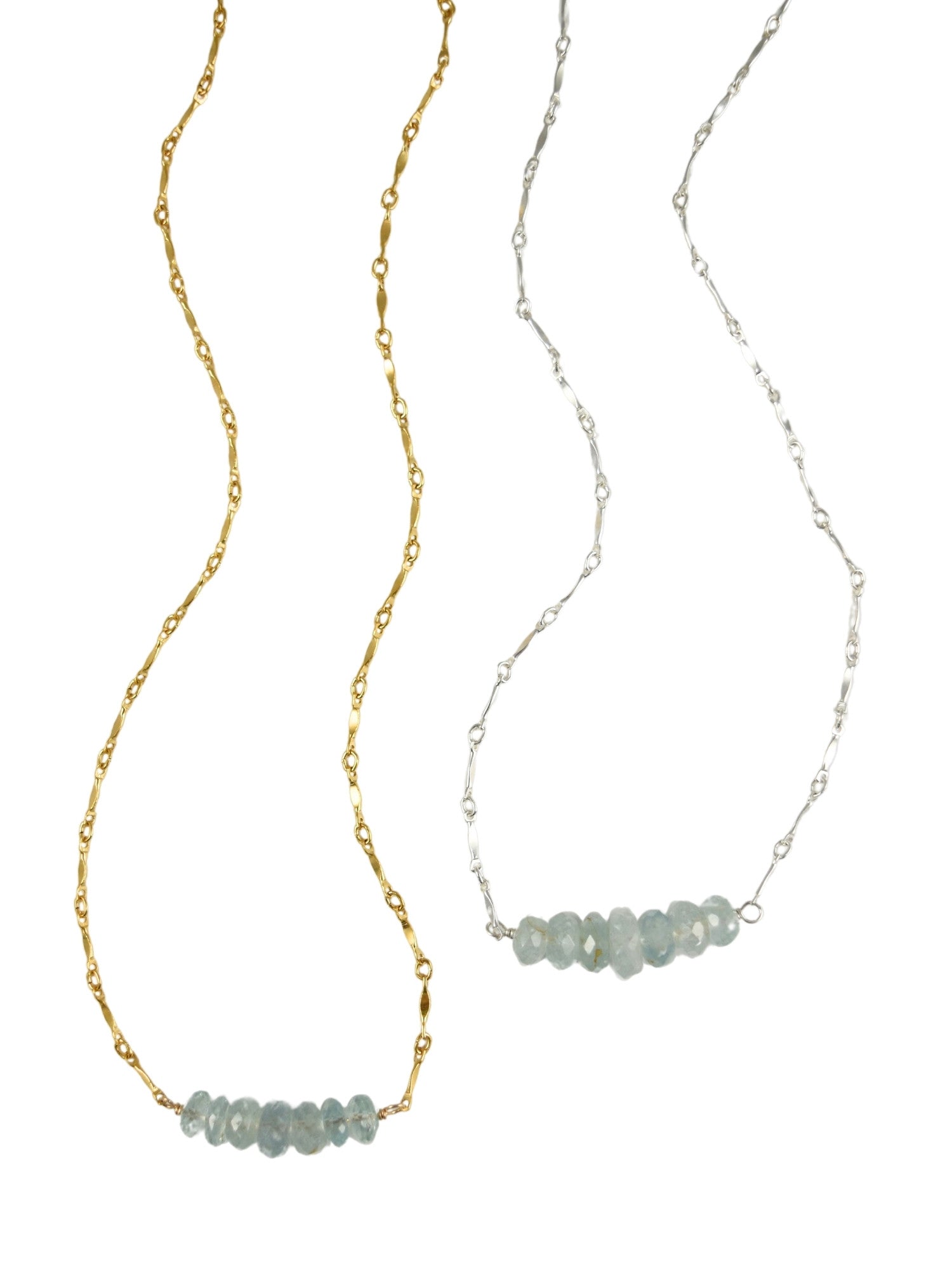 Aquamarine Bar Necklace 