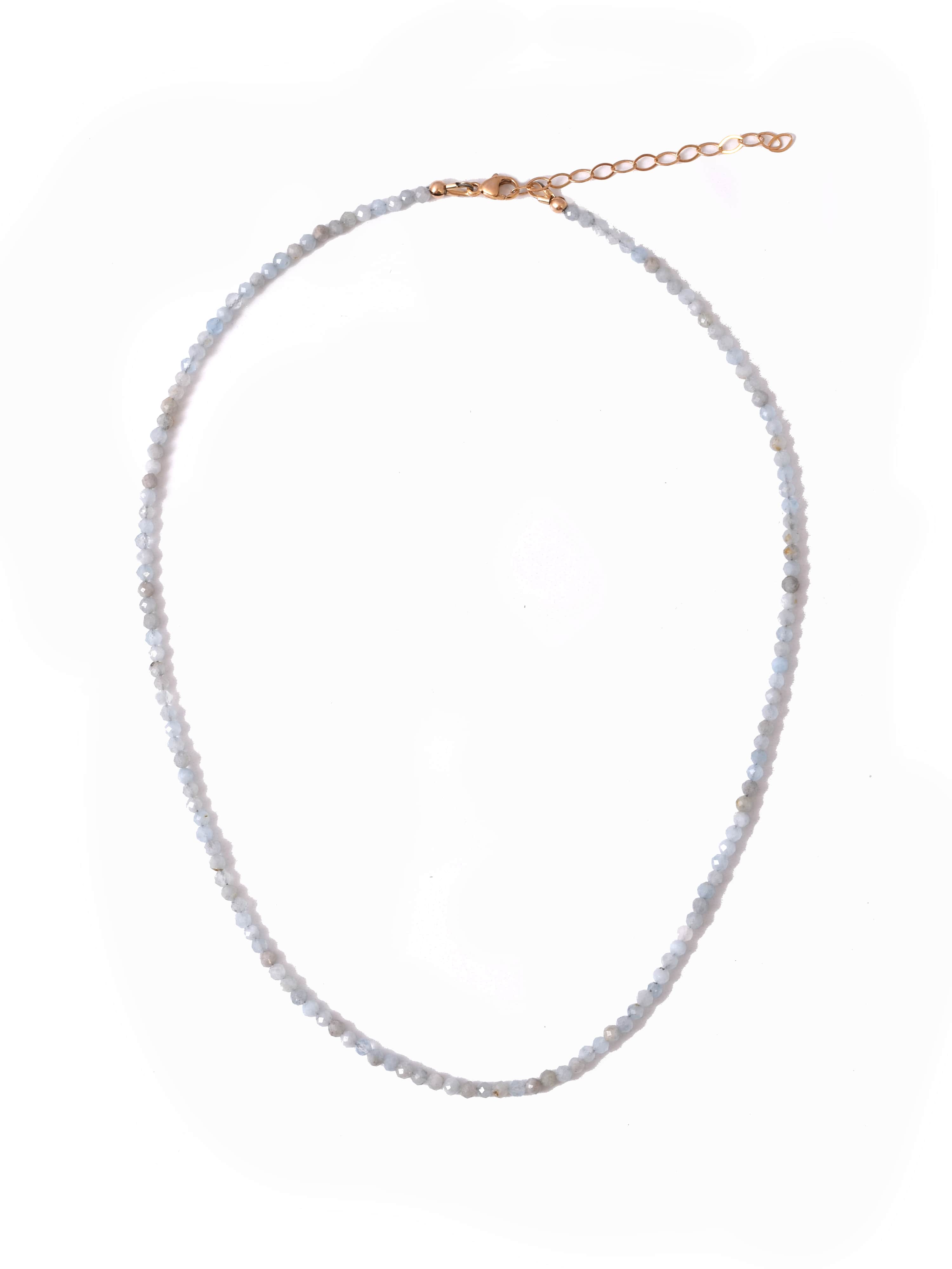 Aquamarine Dainty Beaded Necklace