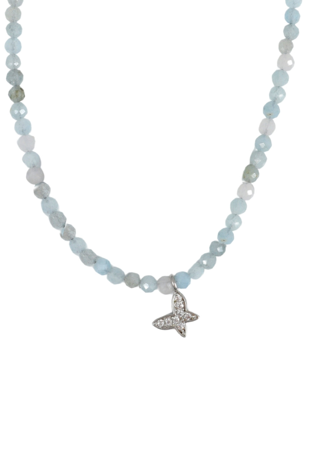 Aquamarine Butterfly Necklace