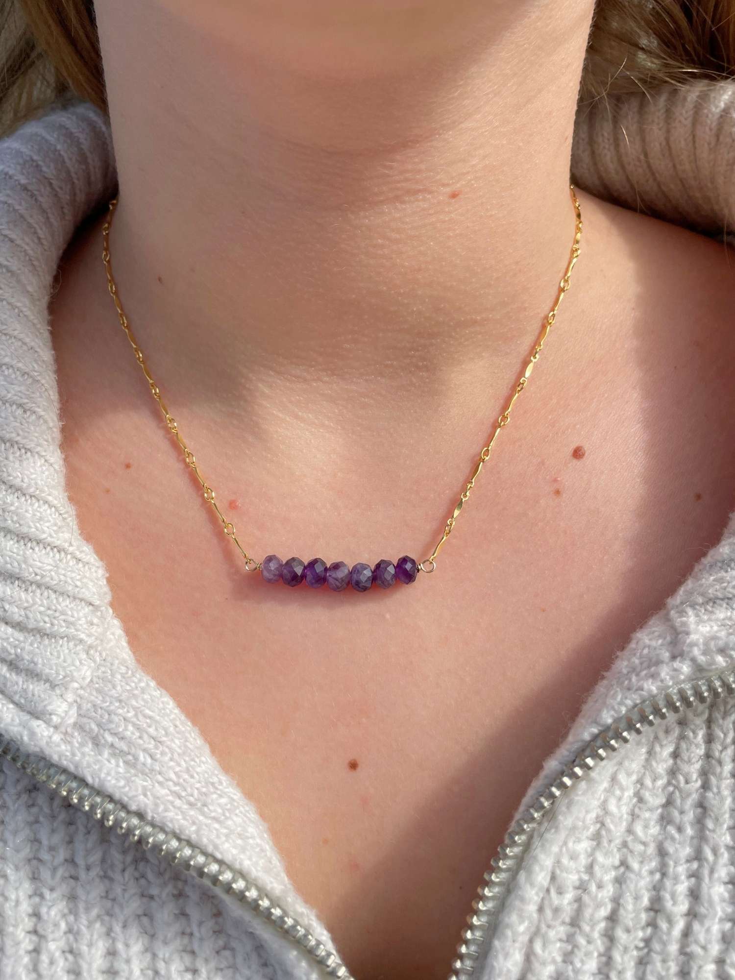 Amethyst Bar Necklace
