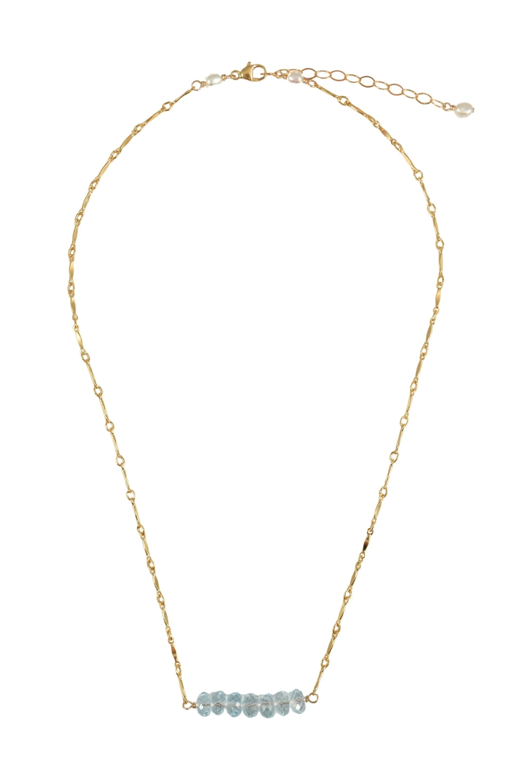 Blue Topaz Bar Necklace