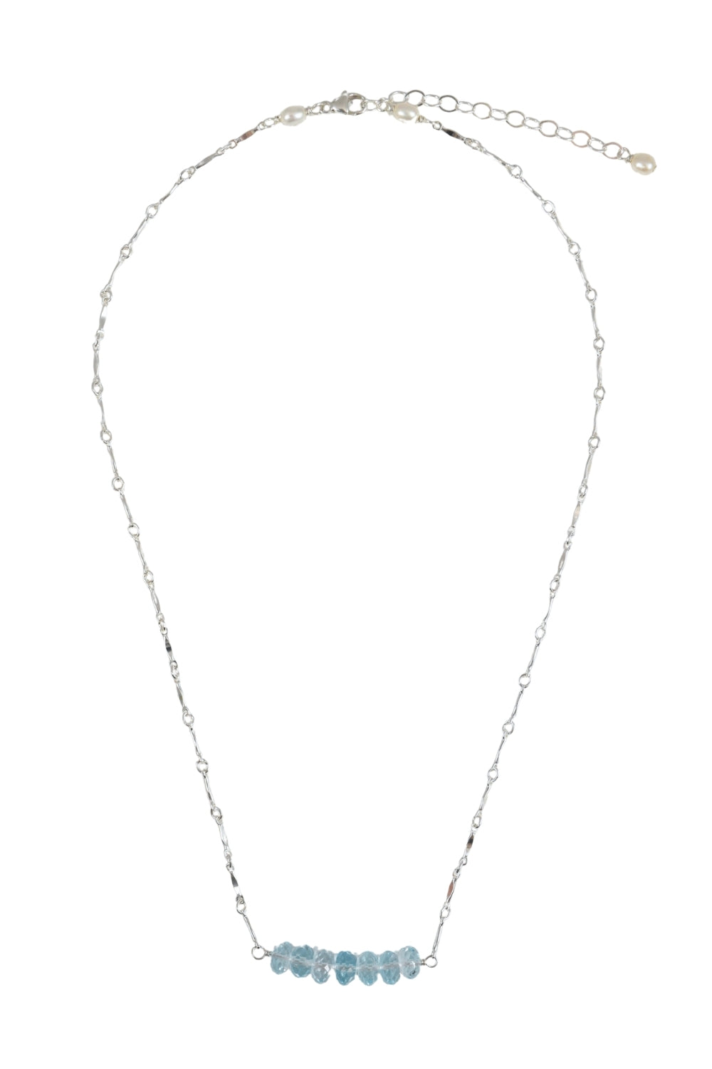 Blue Topaz Bar Necklace