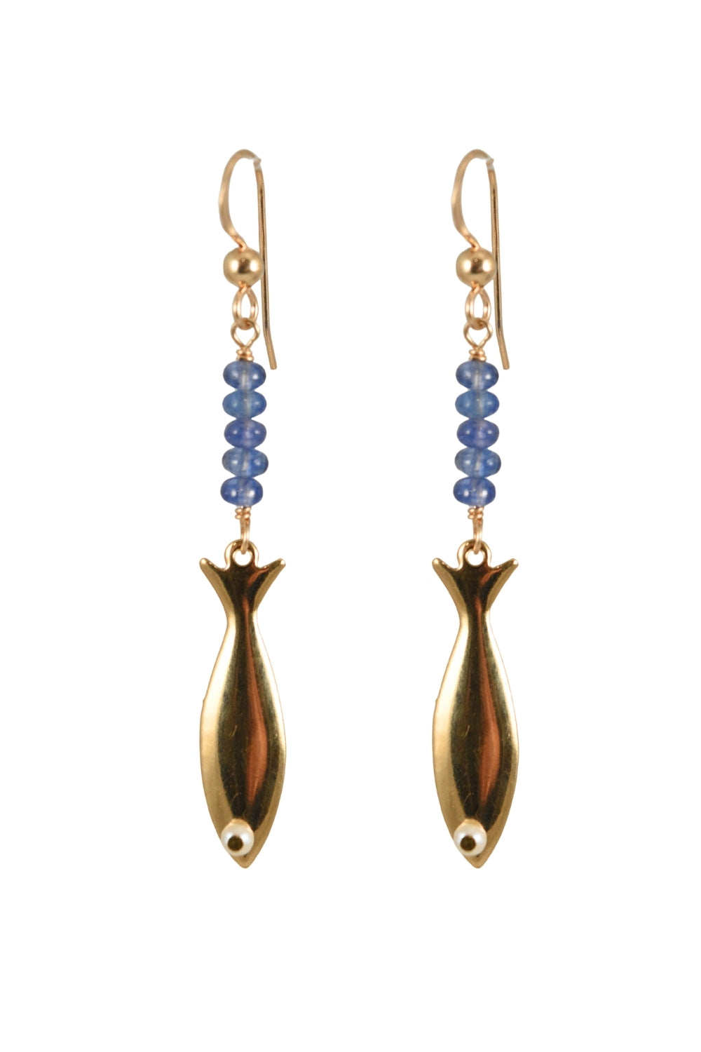 Beaded Golden Fish Earrings